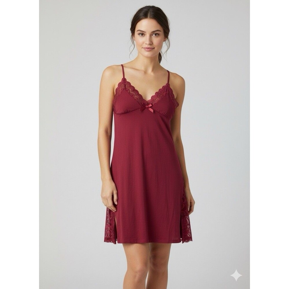 NWT Avidlove Lingerie Lace Chemise Nightgown Babydoll RED S Christmas Valentines